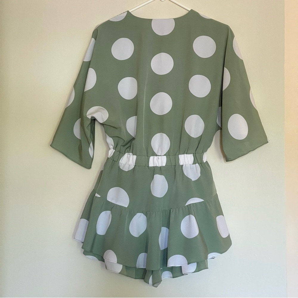 Free the Roses Knotted Front Romper Pistachio Size S - Picture 4 of 16